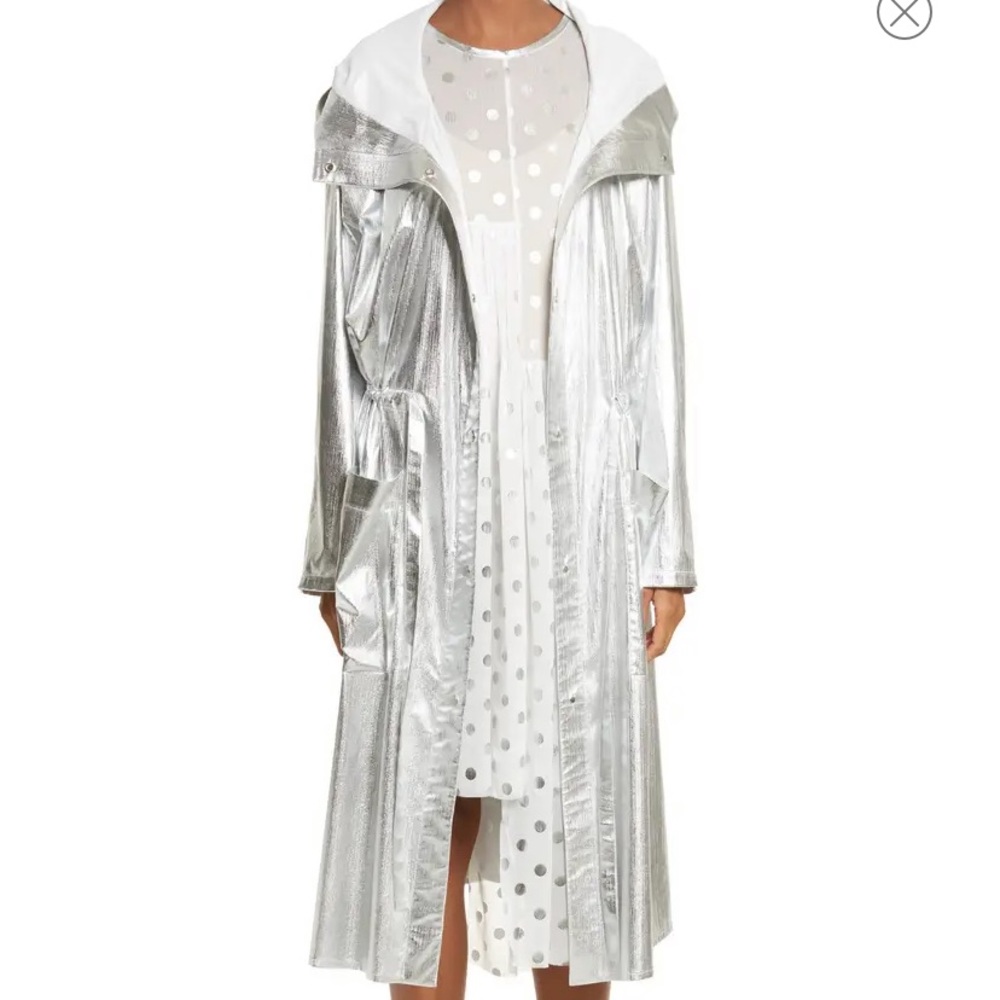 Paskal Long Metallic Chiffon Parka
